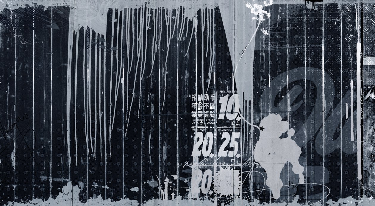 プードルの落書き、2015年（キャンバスにコラージュ） 作： Teis Albers
