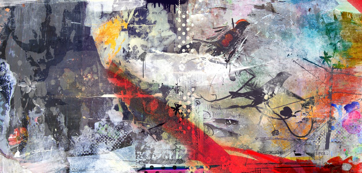 Pretty Birdy、2015年（キャンバスにミクストメディア） 作： Teis Albers