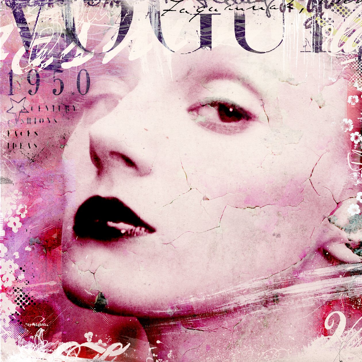 Vogue 1950, 2016 (キャンバスにコラージュ) 作： Teis Albers