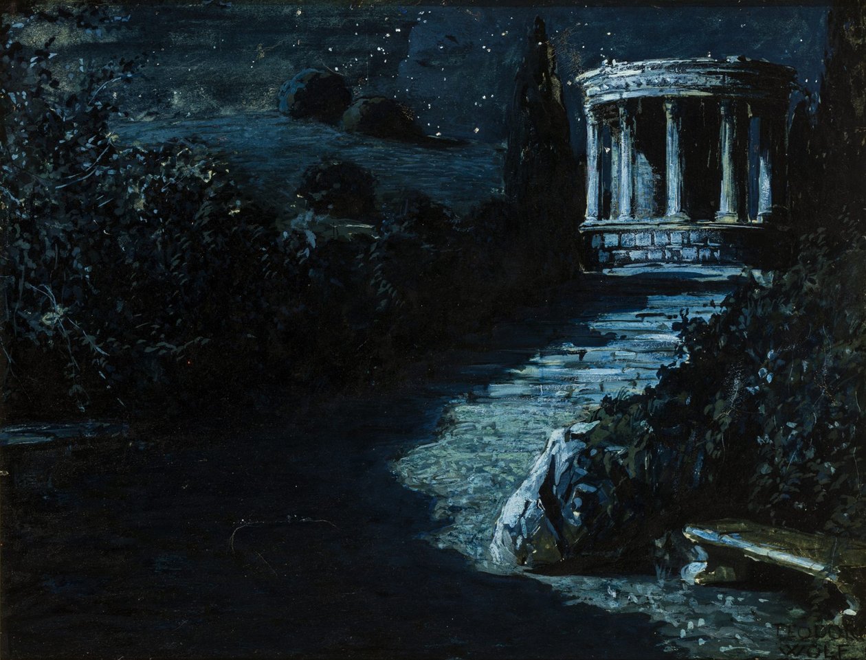 夜の風景 夜の風景、1908 年。 作： テオドロ・ウルフ・フェラーリ