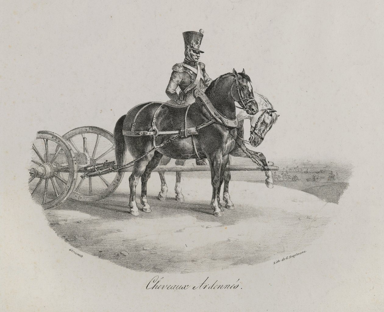 アルデンヌの馬、1822年 作： セオドア・ジェリコー