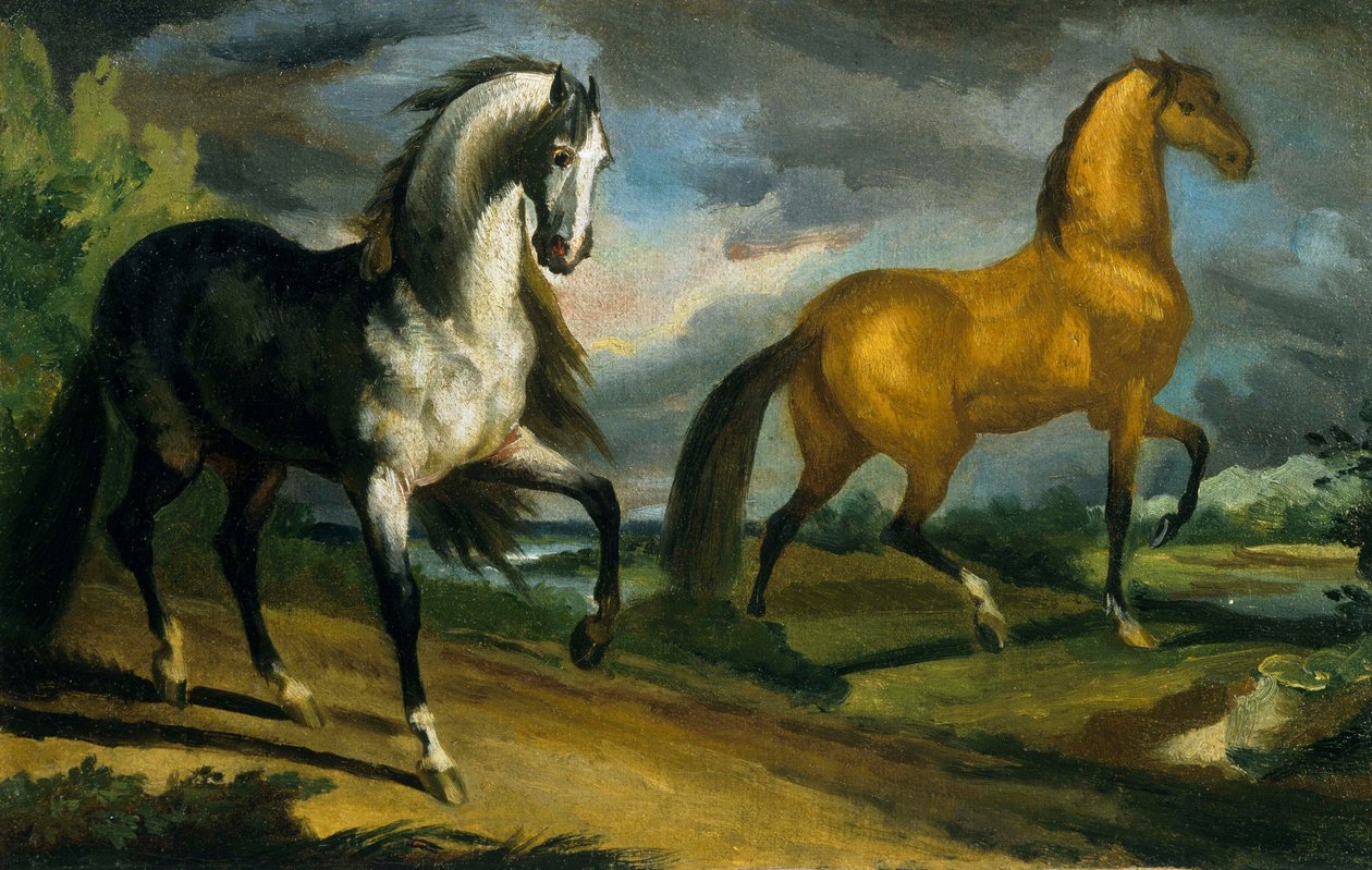 2頭の馬 作： セオドア・ジェリコー