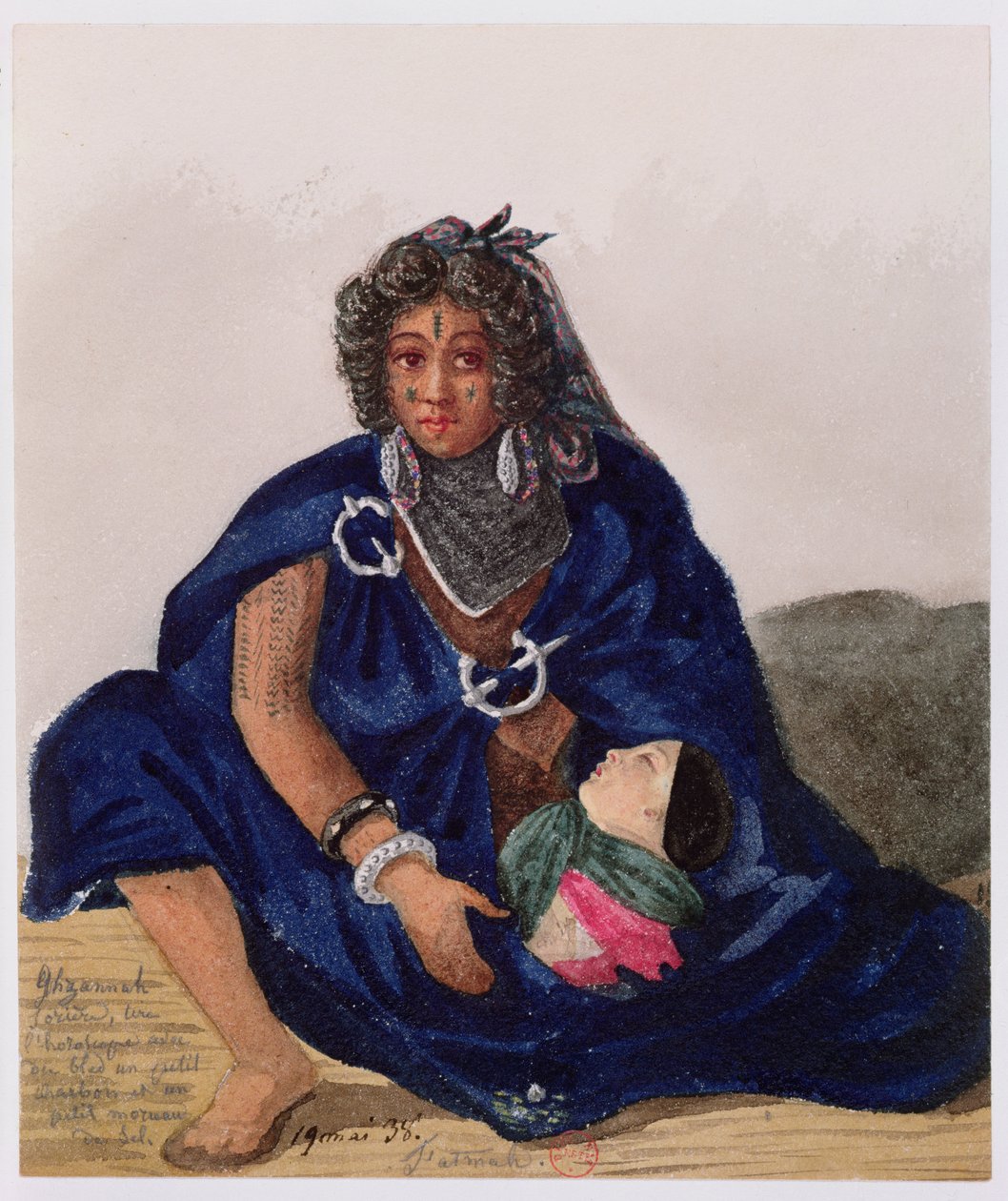 1835年、グザンナでトウモロコシと塩で未来を語る魔術師 作： セオドア・ルブラン