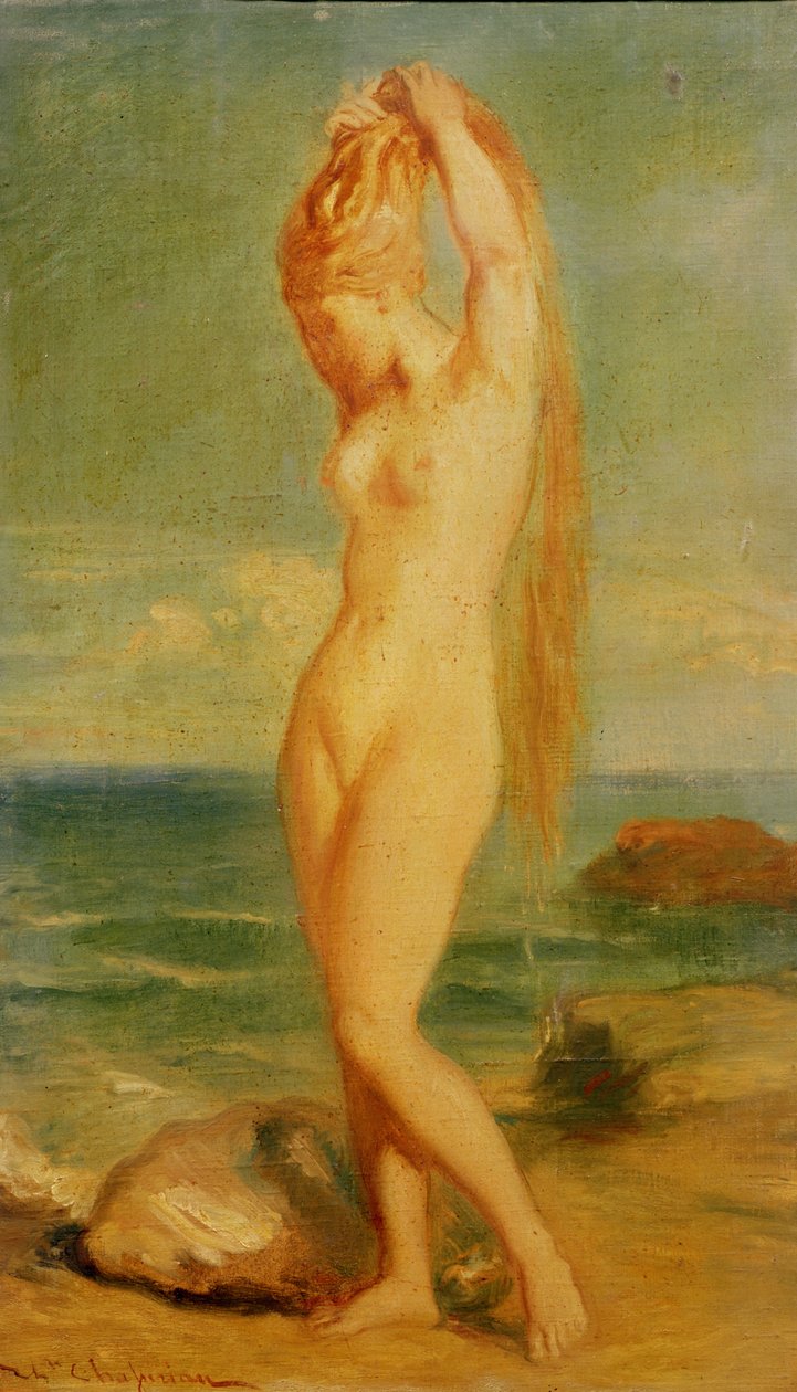海景に描かれた金星（研究）、1839（研究に油彩） 作： テオドール・シャッセリオー