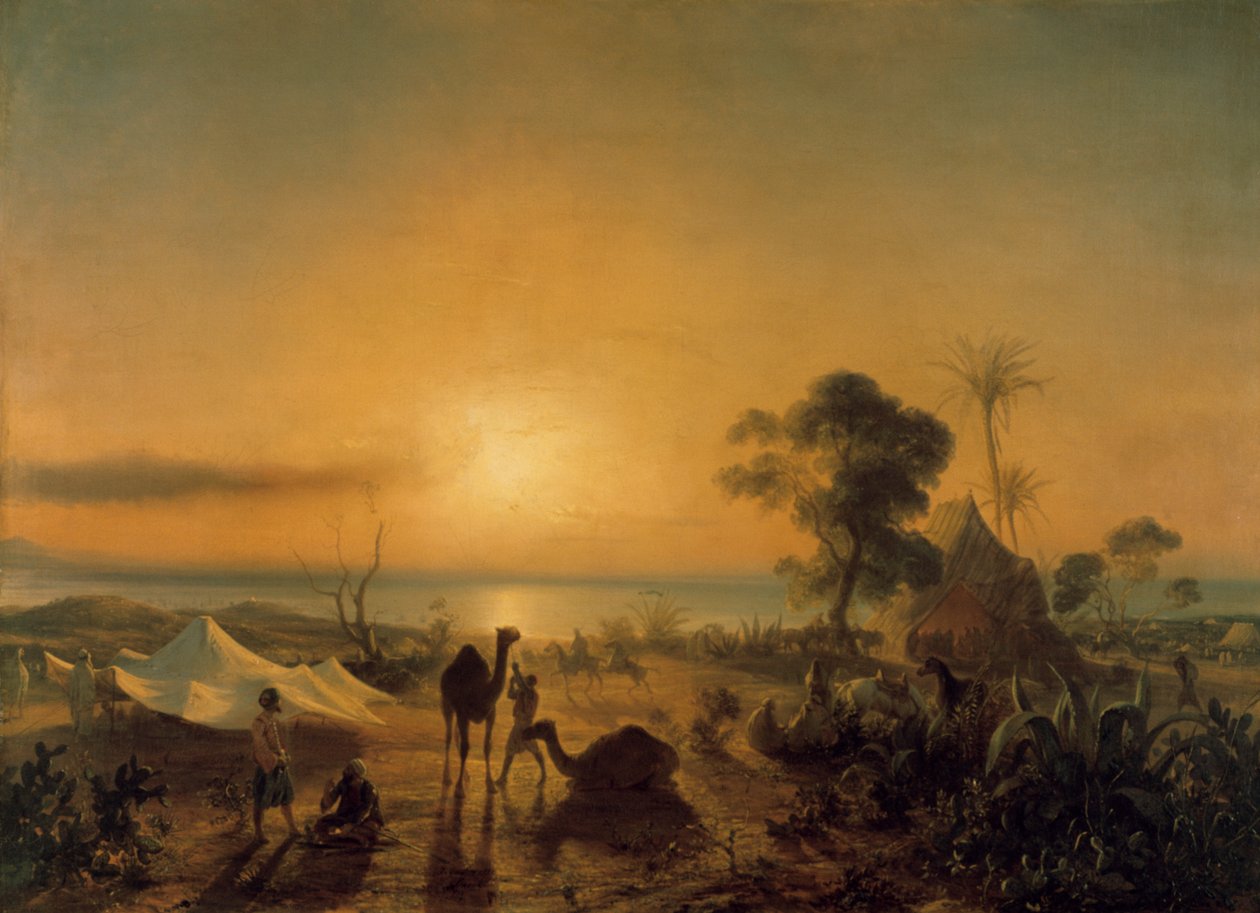 スタウエリのキャンプ、1830年。 作： ジャン・アントワーヌ・テオドール・グディン