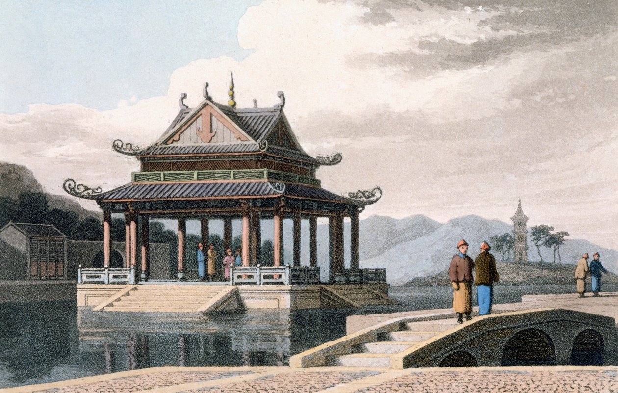 中国パビリオン、1810（アクアチント色） 作： トーマスとウィリアム・ダニエル