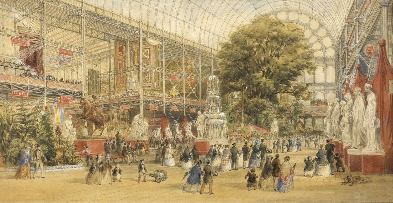 ロンドンのクリスタルパレスで1851年の万国博覧会を開くビクトリア女王 作： トーマス・アベル・プライアー