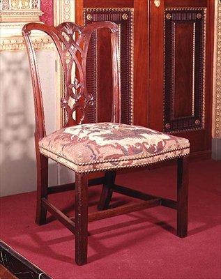 チッペンデール、1760年頃のリブバンド付きの椅子（マホゴニー） 作： トーマス・チッペンデール