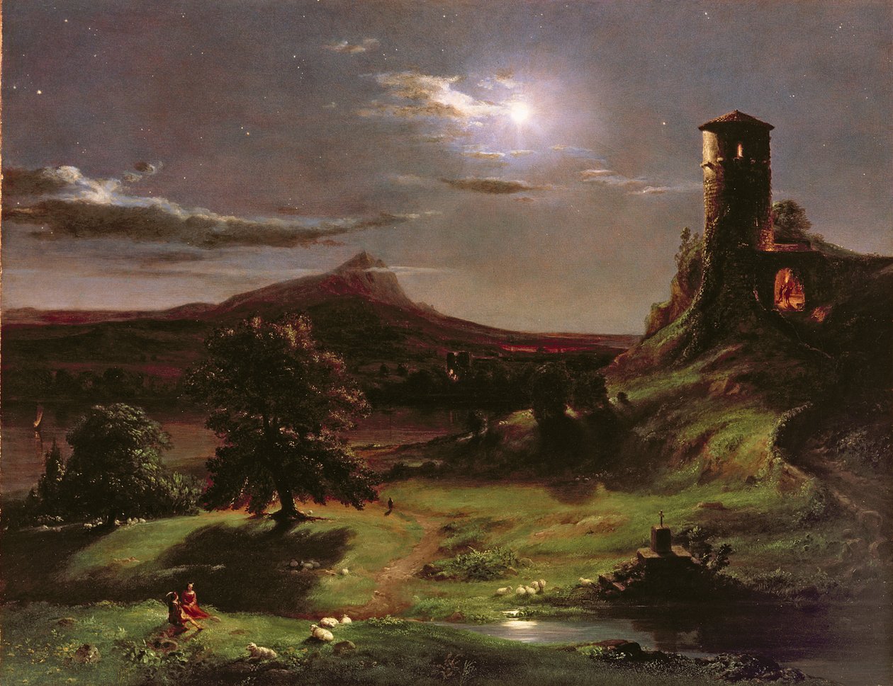 風景（月明かり）、1833-34年 作： トーマス・コール
