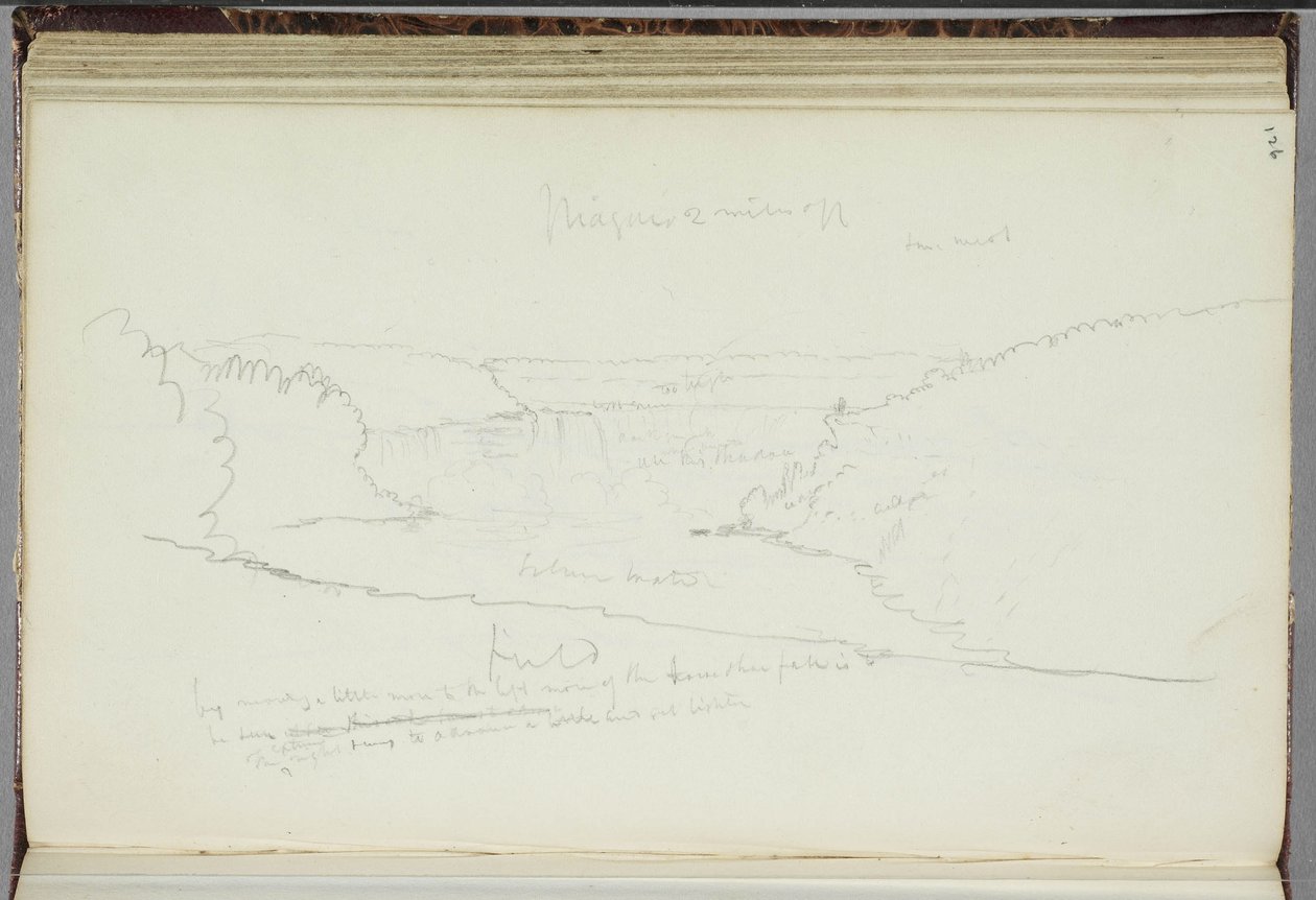無題、表記のある風景、1829年 作： トーマス・コール