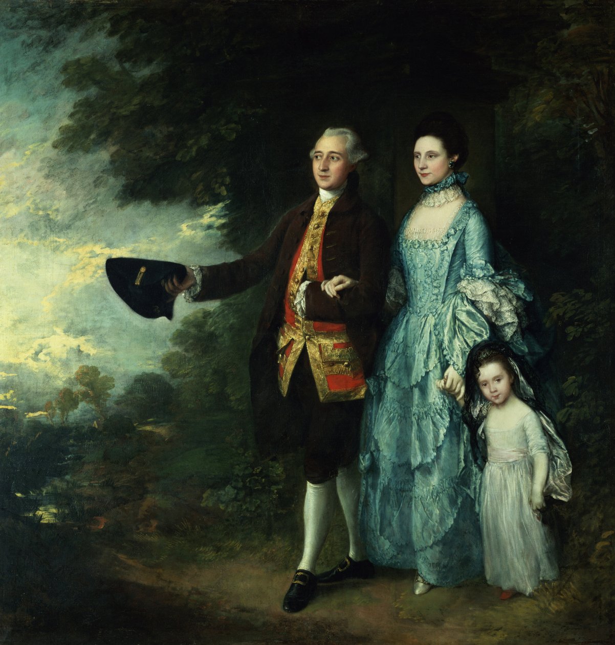 ジョージ・ビャム夫妻とその長女セリーナ、1764年頃 作： トーマス・ゲインズバラ
