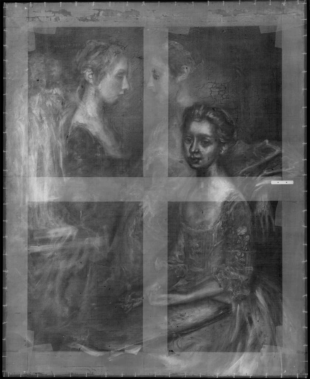 アーティストの娘の肖像のX線画像、1763-64年（183440も参照） 作： トーマス・ゲインズバラ