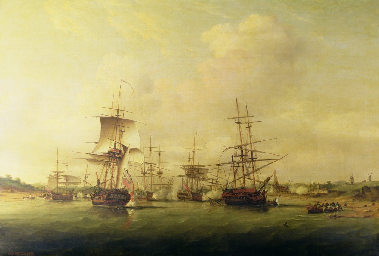1779年5月13日、フランス沖での行動 作： トーマス・ルニー