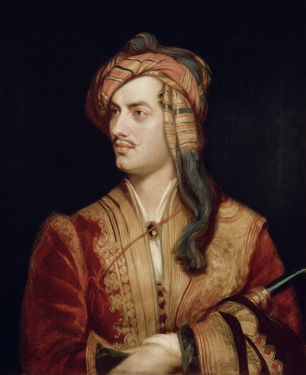 ジョージゴードンの肖像（1788年-1824年）ロバデールの第6男爵バイロン（1813年、アルバニアの服装） 作： トーマス・フィリップス