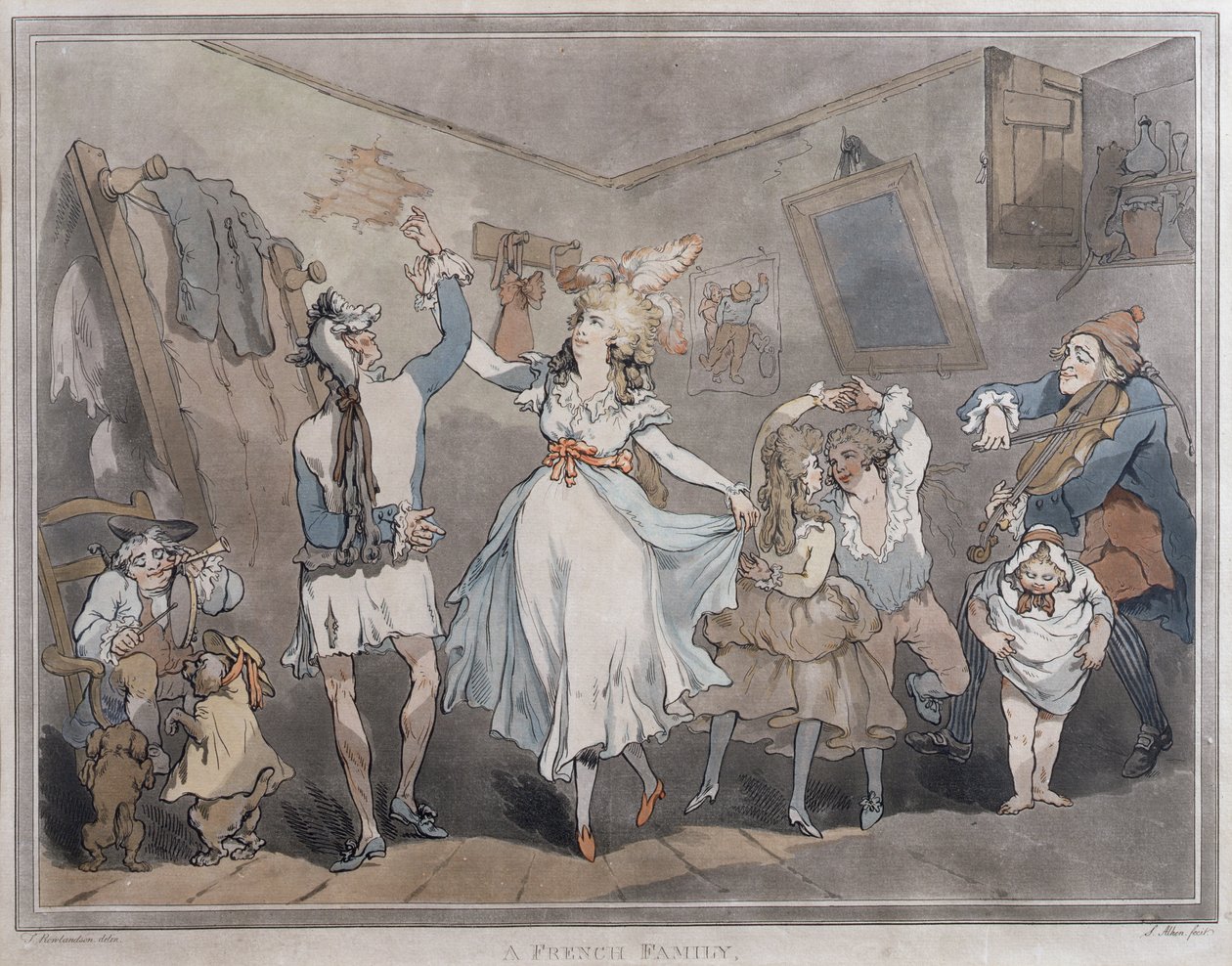 サミュエルアルケン（1756-1823）、1785（84561のペア）によって刻まれたフランスの家族 作： トーマス・ローランドソン