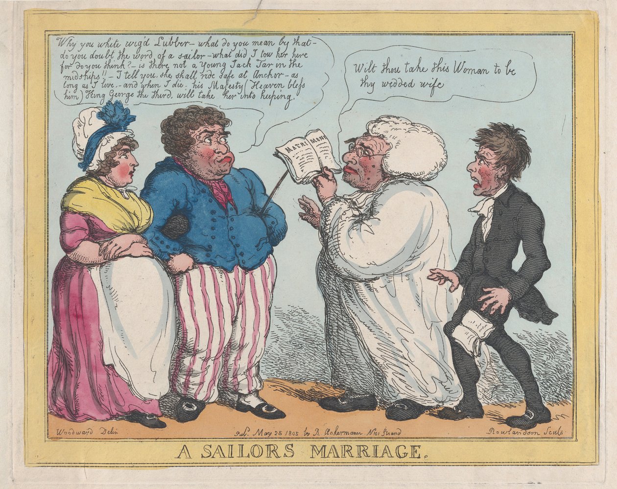 船員の結婚、1805年（色のエッチング） 作： トーマス・ローランドソン