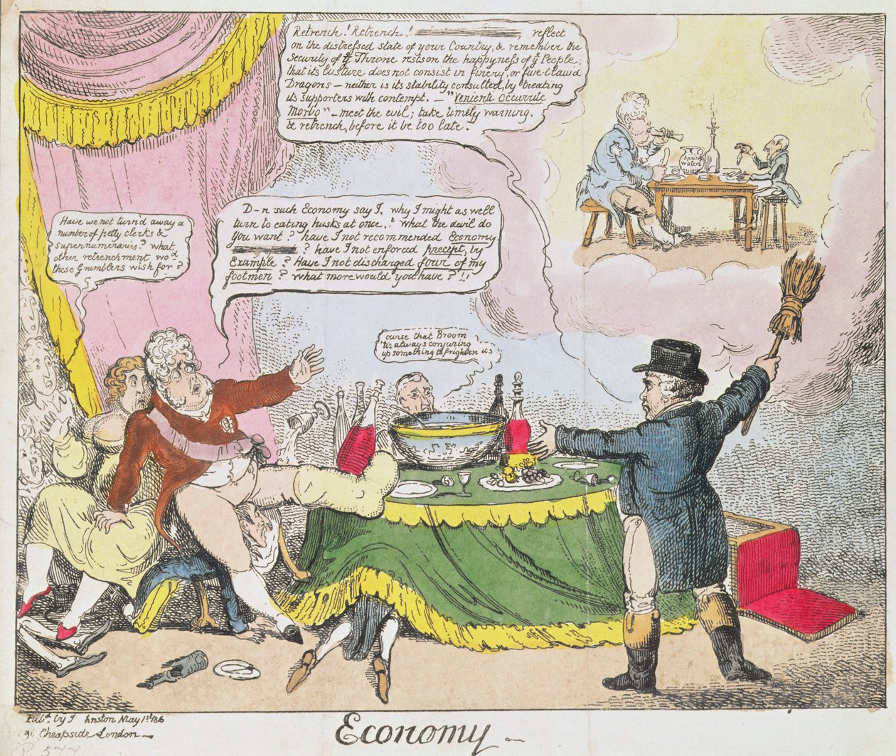 1816年5月、ロンドンのジョンストンによって発行された「経済」 作： トーマス・ローランドソン