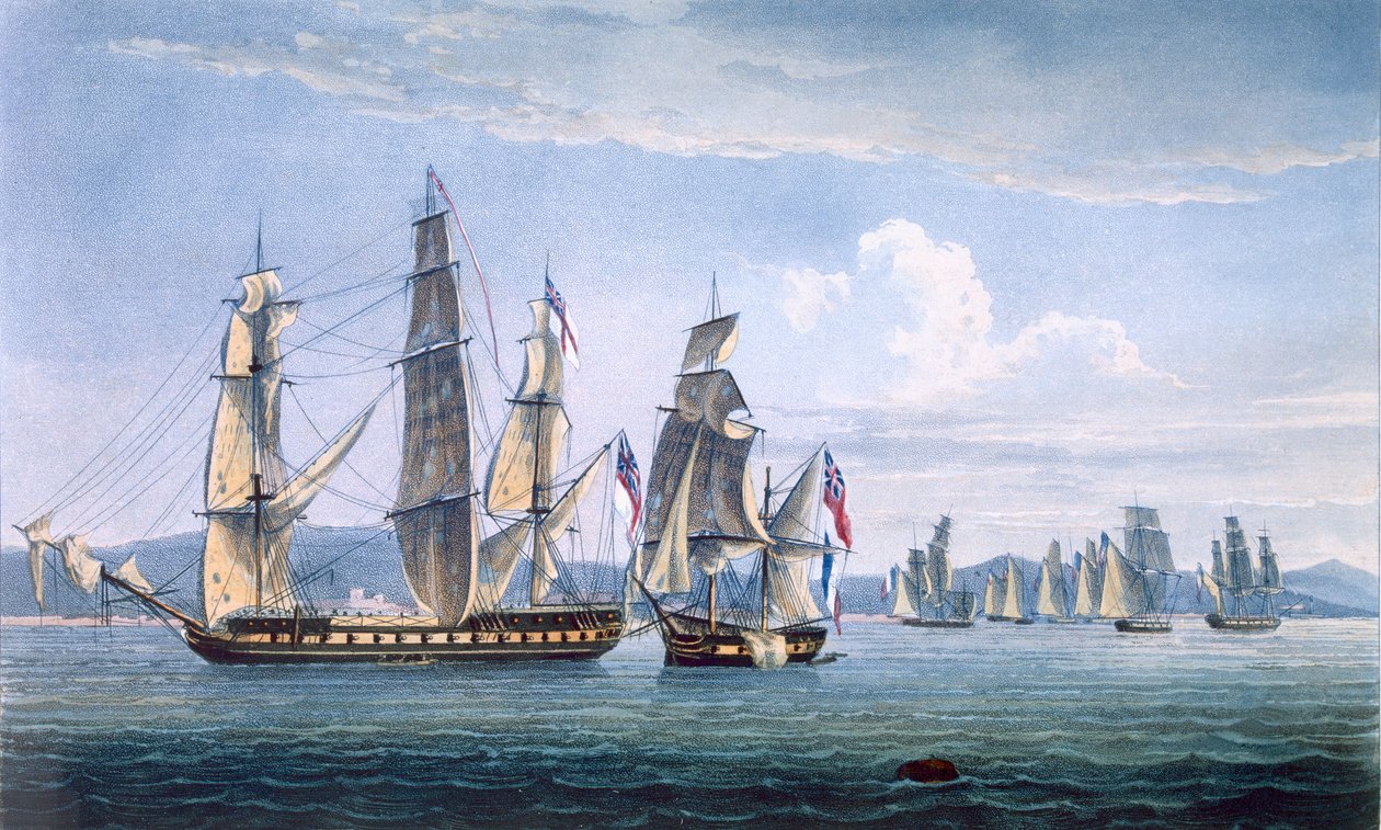 1810年5月3日にルパルヴィエールを捕獲、T。サザーランドがJ.ラルフ著「イギリスの海軍年代学」のために1820年に出版 作： トーマスウィットコム