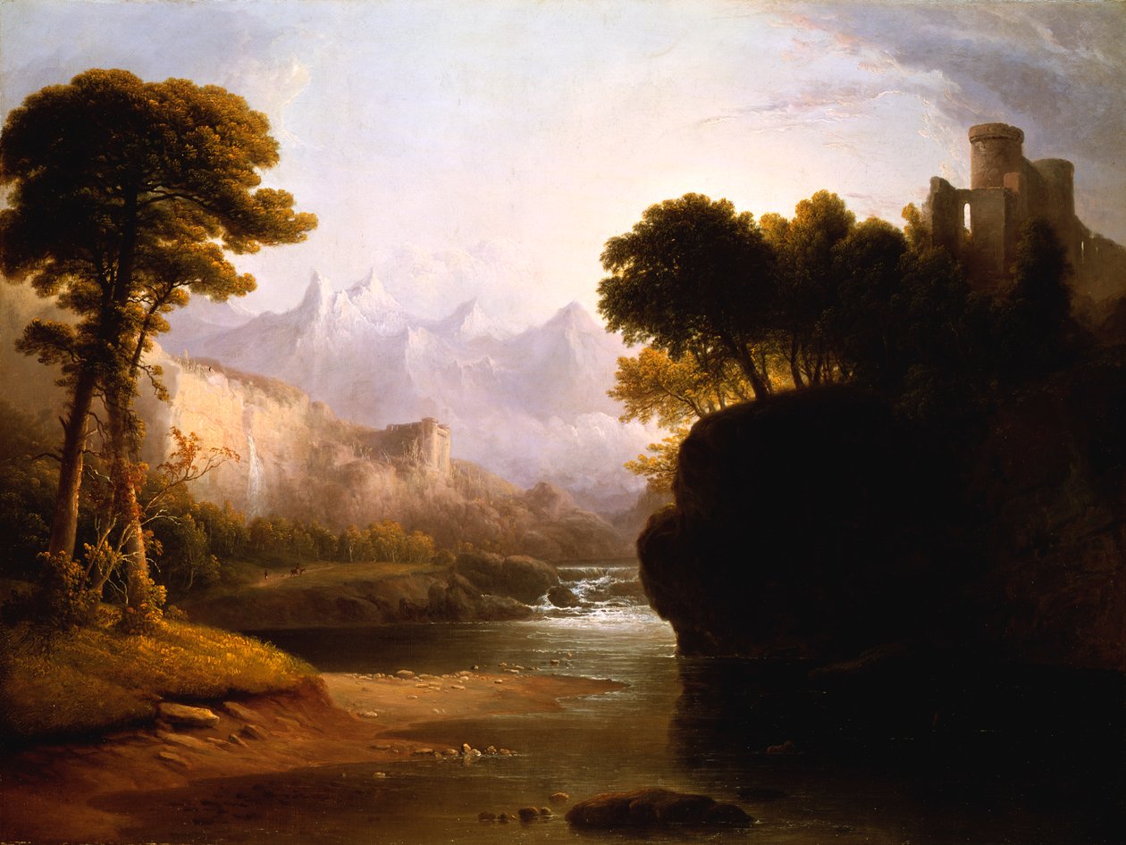 空想上の風景、1834年。 作： トーマス・ダウティ