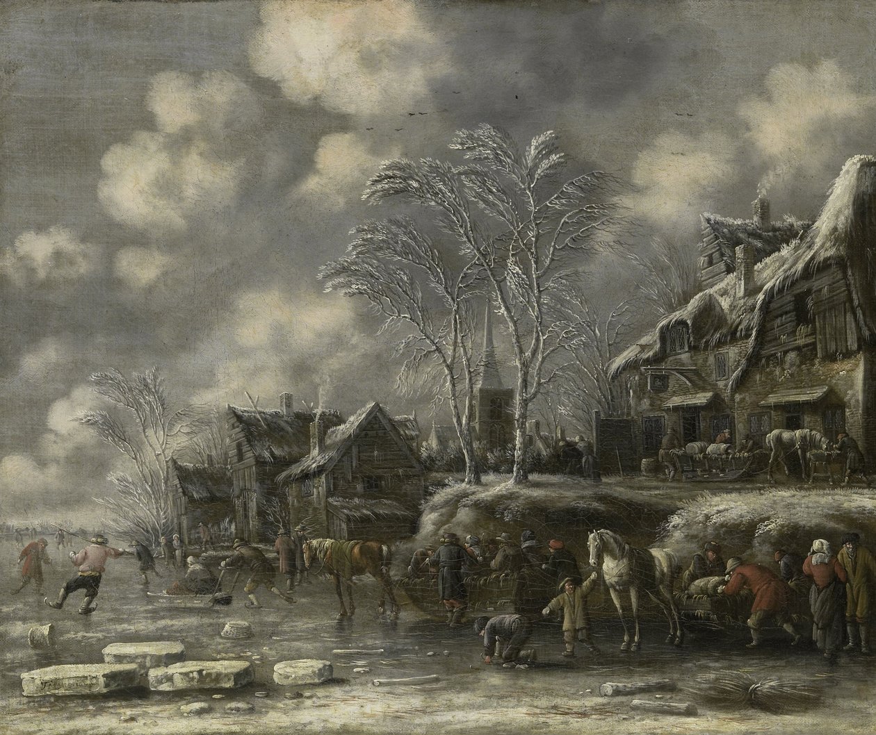 冬の情景、1675年 作： トーマス・ヒーレマンス