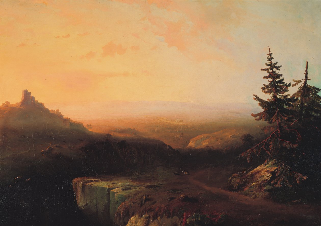 山の風景、1865年頃（キャンバスに油彩） 作： トーマス・モラン