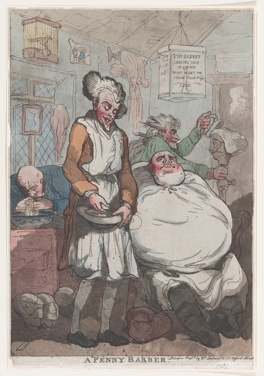 ペニー理髪師, 1789., 1789. 作： トーマス・ローランドソン