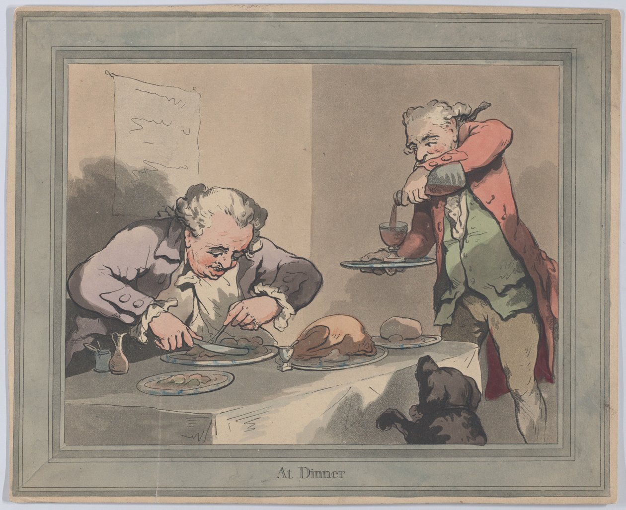 夕食時、1790 ., 1790 . 作： トーマス・ローランドソン