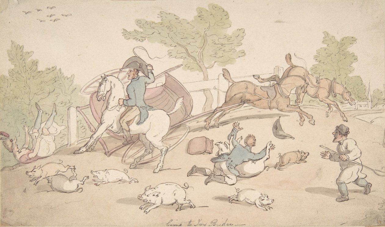 1780～1827年、アイビー・ブリッジに行く。 作： トーマス・ローランドソン