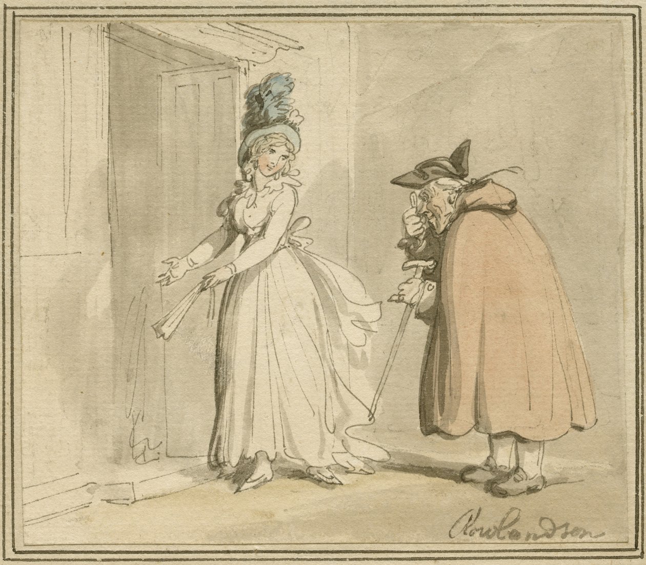 遊女、c.1785-1800 作： トーマス・ローランドソン