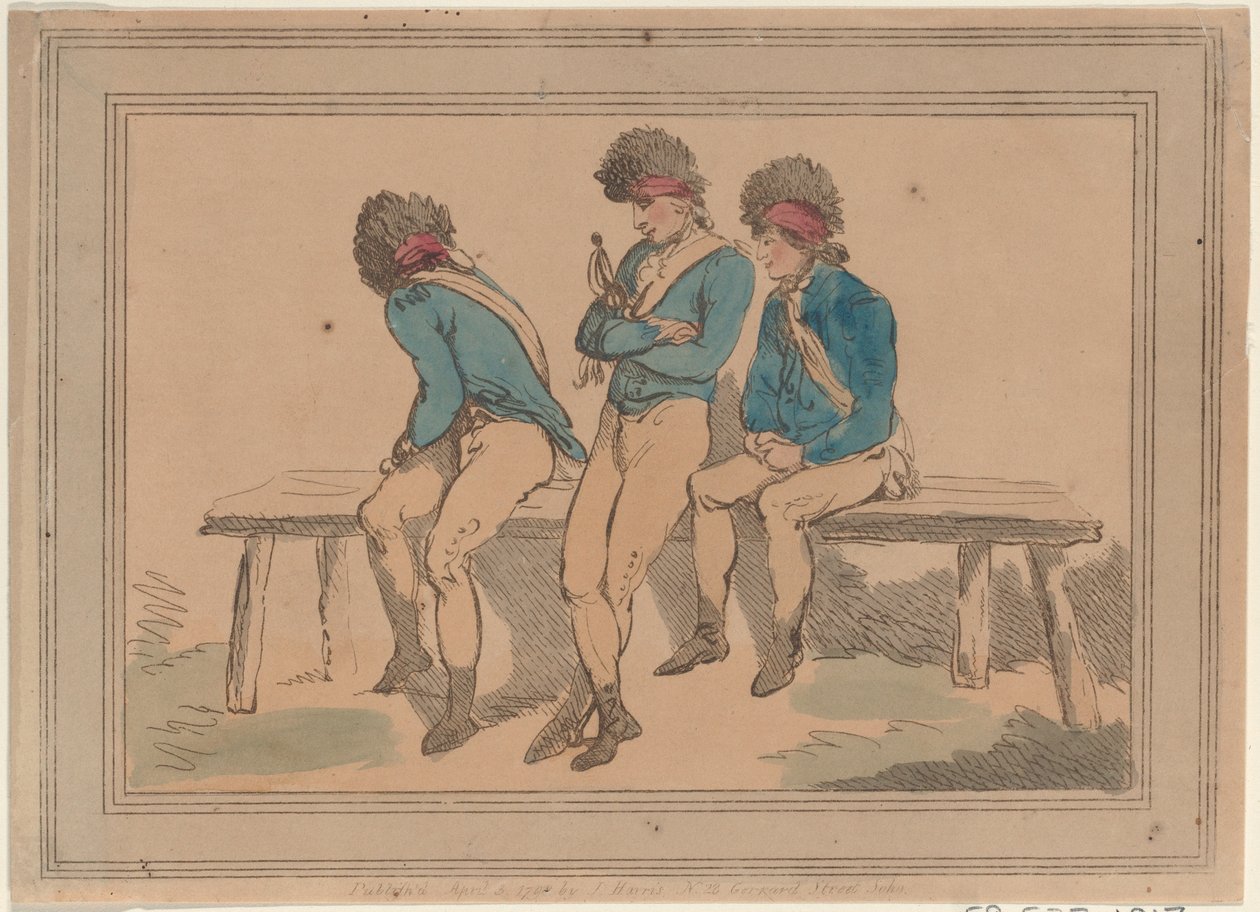 3人のボランティア、1798年、1798年。 作： トーマス・ローランドソン