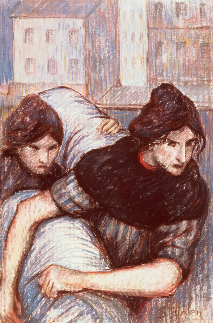 Laundresses、1898（キャンバスにパステル） 作： テオフィルアレクサンドル・スタインレン