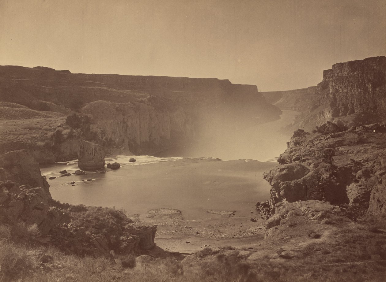 アイダホ州スネーク・リバー、ショショーネ滝（1874年）（写真 作： ティモシー・オサリバン