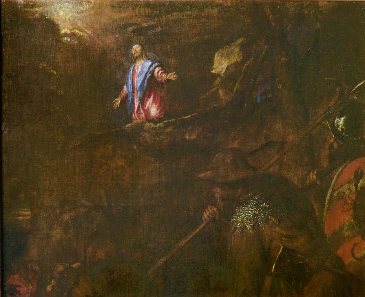 オリーブ園のキリスト（詳細）、1562 作： Tiziano Vecelli