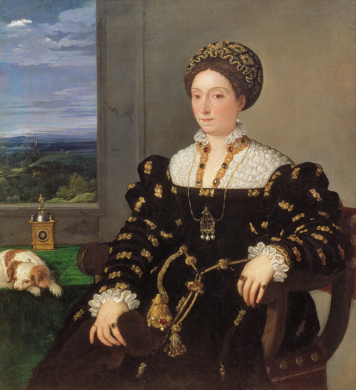 Eleonora Gonzaga della Rovereの肖像、1536 作： Tiziano Vecelli