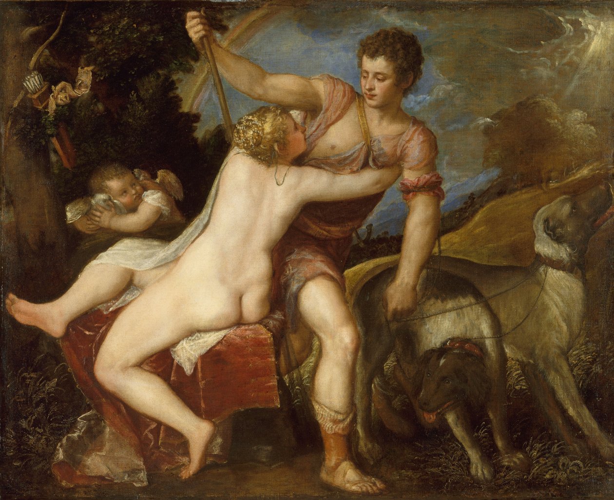 金星とアドニス、1560年頃 作： Tiziano Vecelli