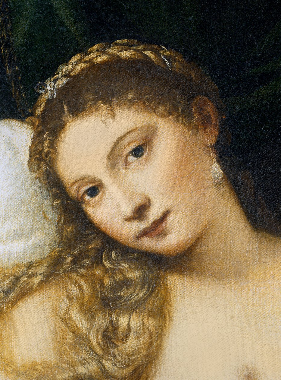 ウルビーノの金星、1538年の前にキャンバスに油彩291644のディテール 作： Tiziano Vecelli