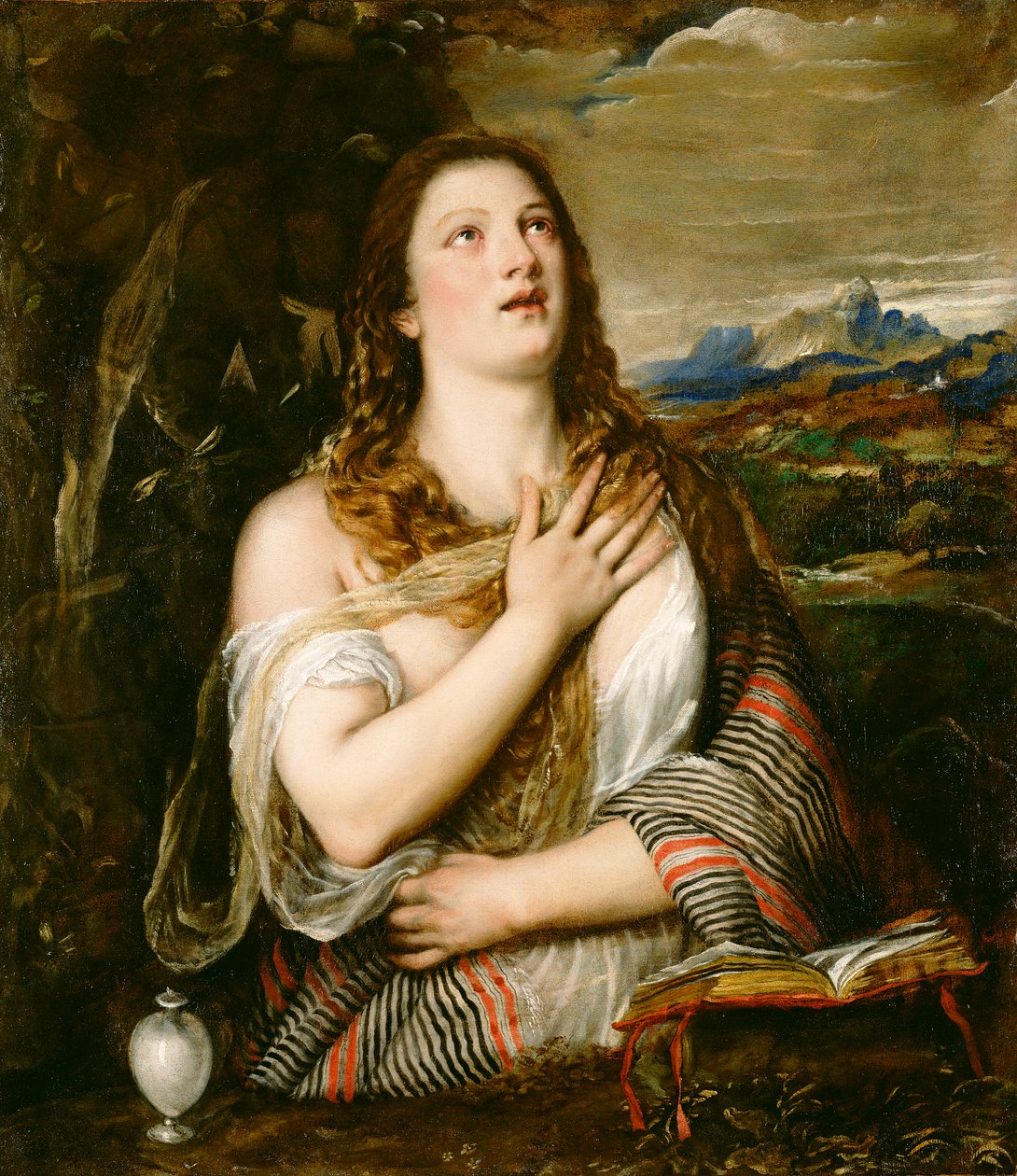 ペニテントマグダレン、c.1555-65（キャンバスに油彩） 作： Tiziano Vecelli