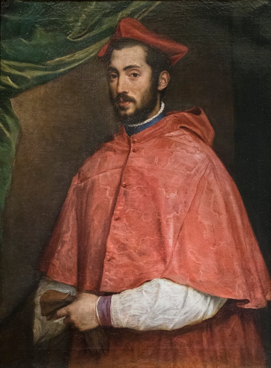 アレッサンドロ・ファルネーゼ枢機卿の肖像 作： ティツィアーノ (c.1488～1576)