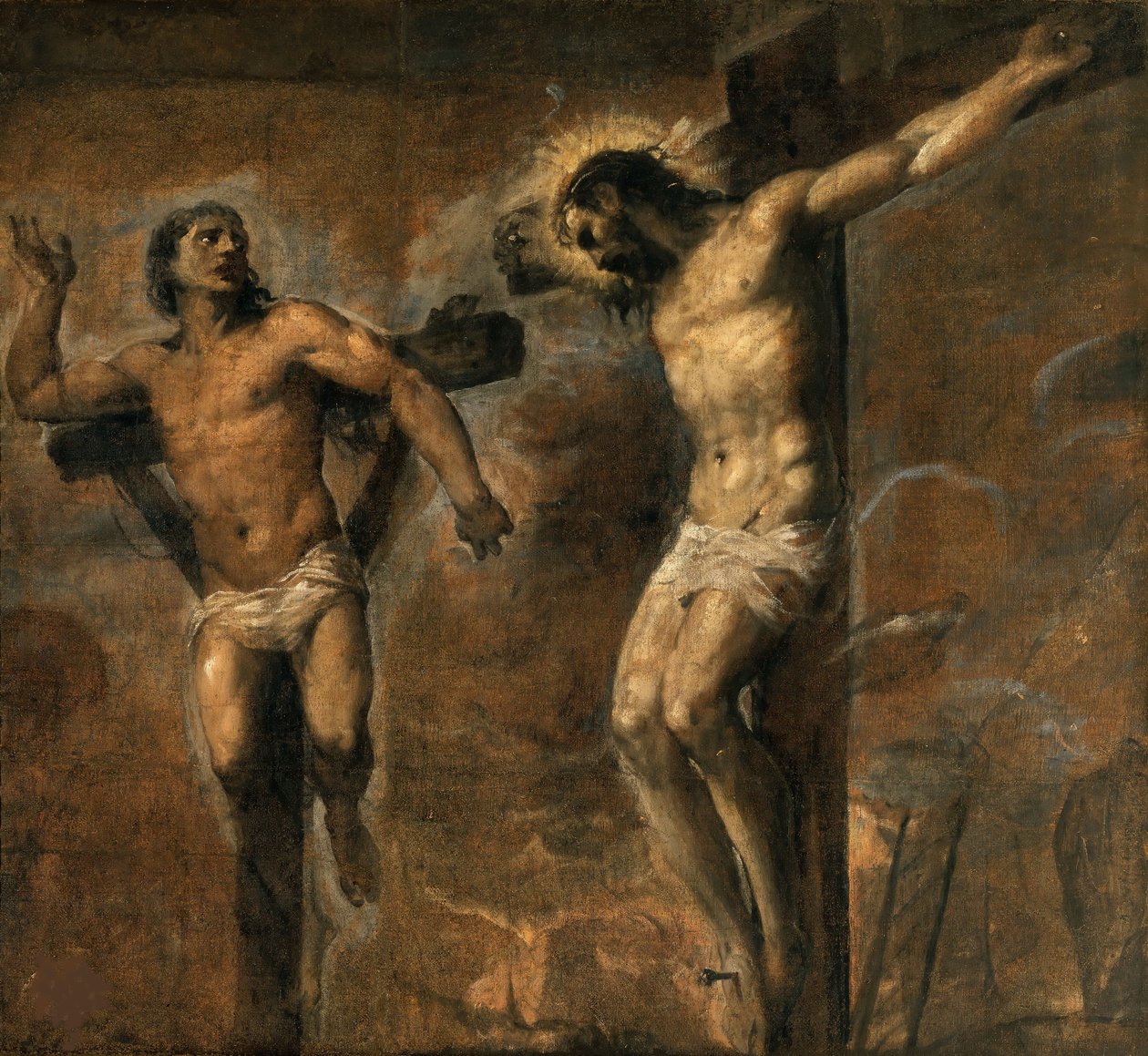 キリストと善良な泥棒、1565～1570年頃。 作： ティツィアーノ