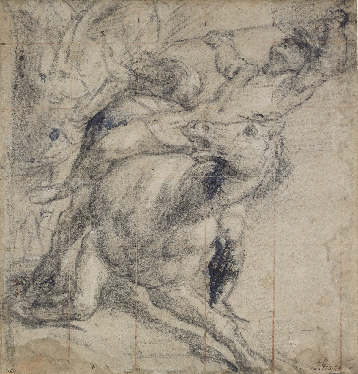 馬とライダーの落下、c1537 作： ティツィアーノ