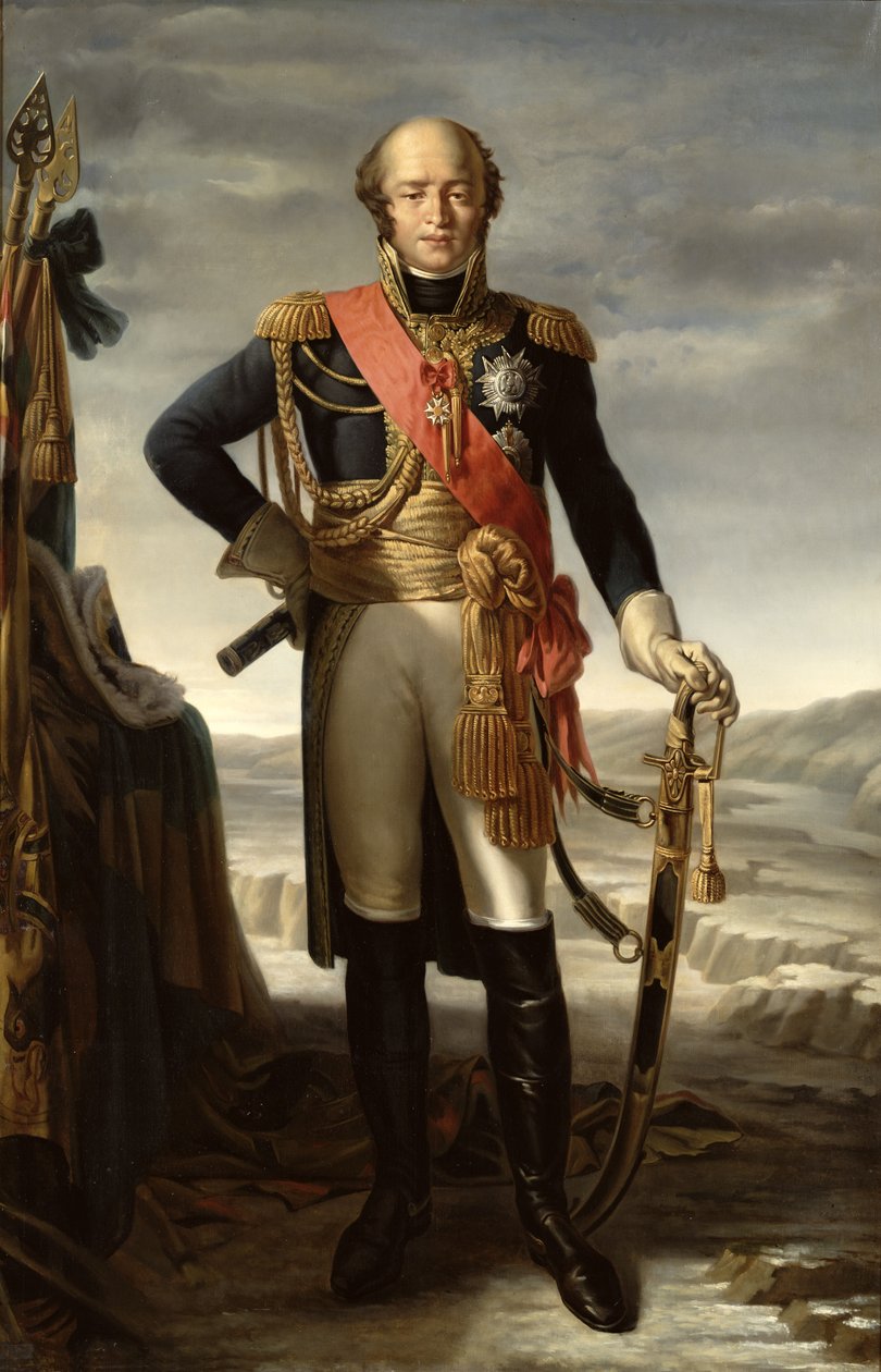 Louis Nicolas Davout（1770-1823）の肖像エックミュール王子、Duc d&39;Auerstaedt、フランスの元帥、1852年頃 作： ティト・マルゾッキ・デ・ベルーチ