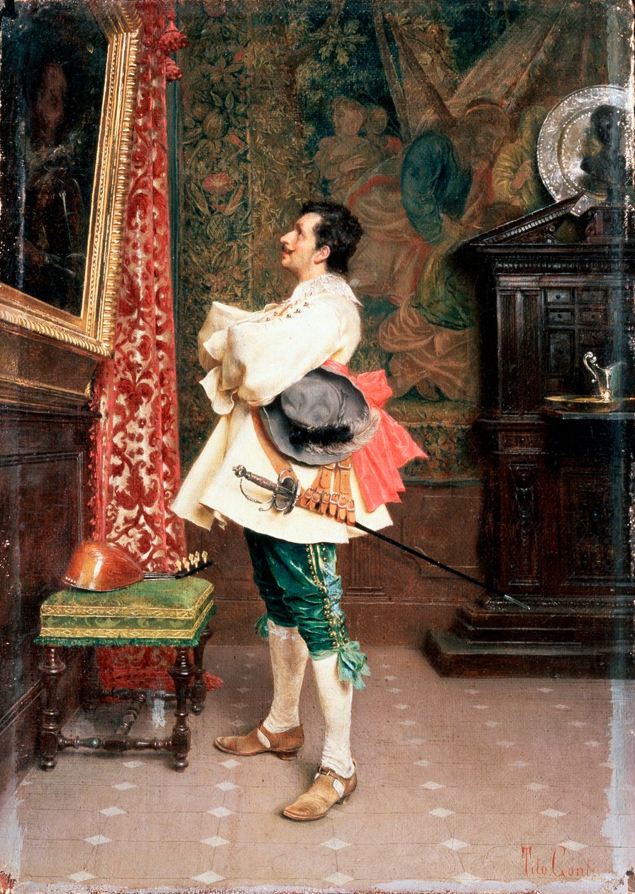 肖像画の前に、c1860-1920 作： ティト・コンティ