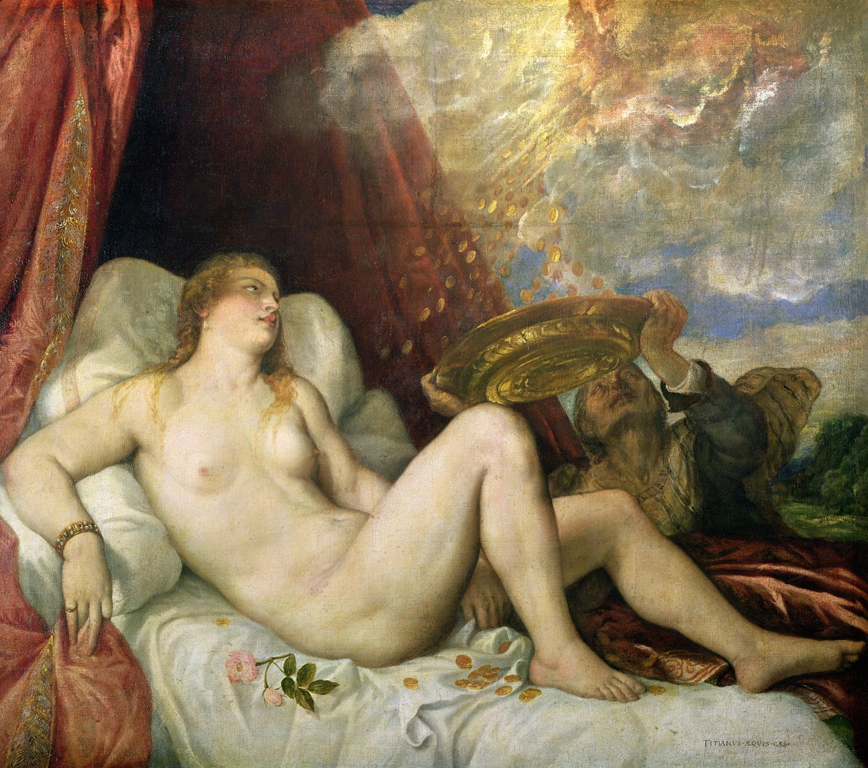 ダナエ、1554年頃 作： Tiziano Vecelli