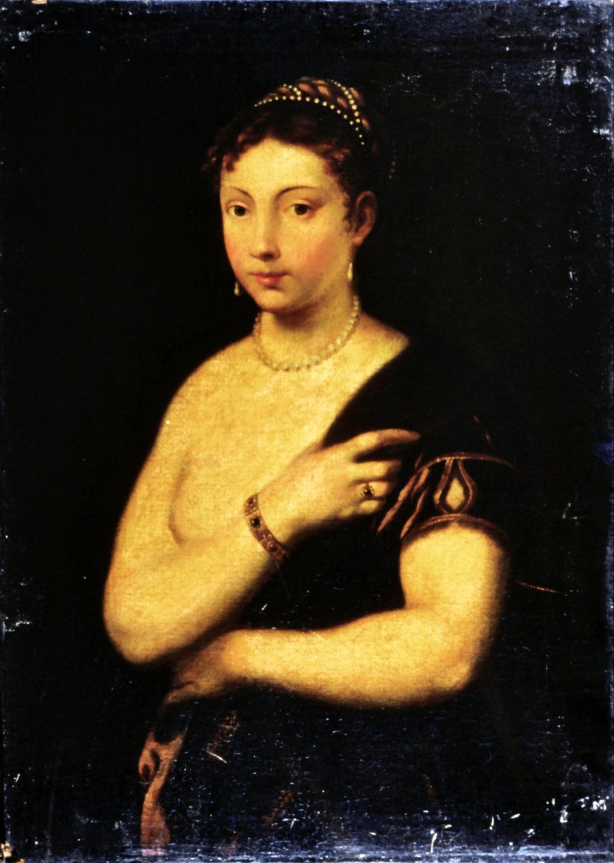 毛皮のコートの女の子 作： Tiziano Vecelli