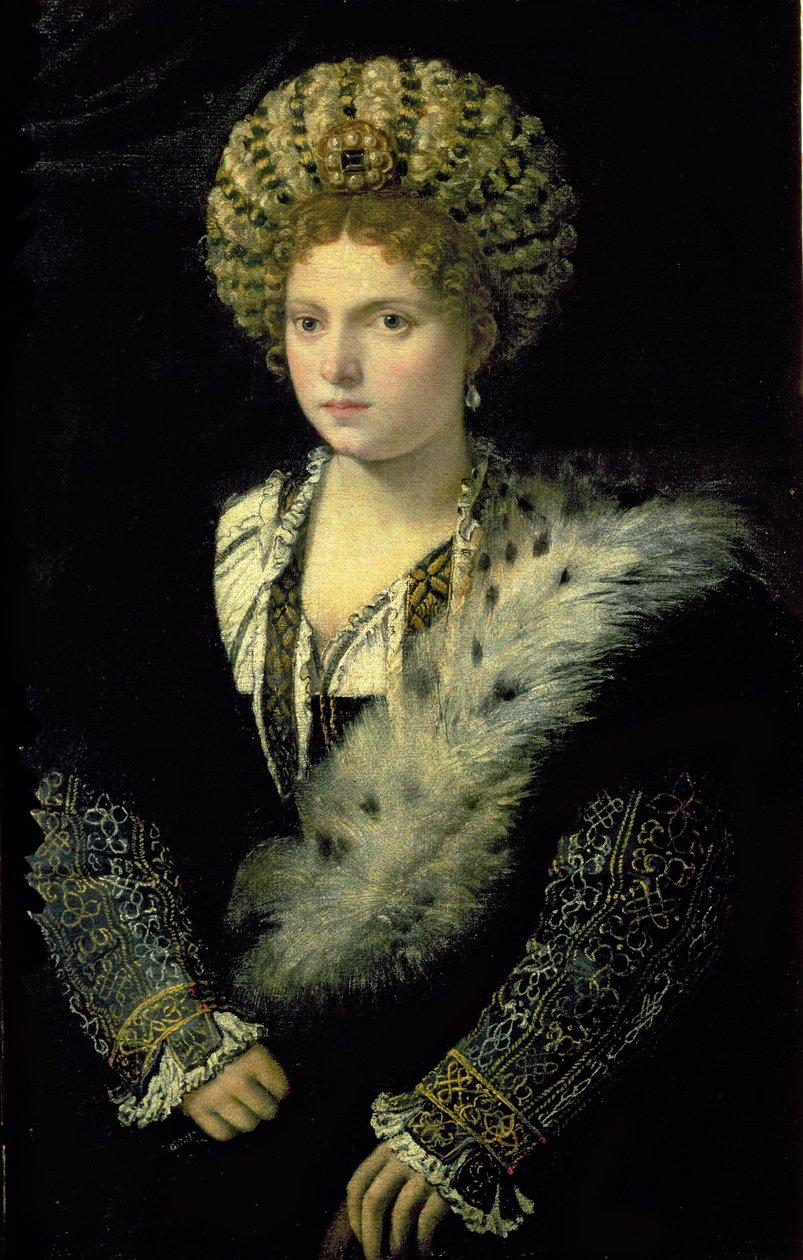 イザベラデステの肖像（1474-1539） 作： Tiziano Vecelli
