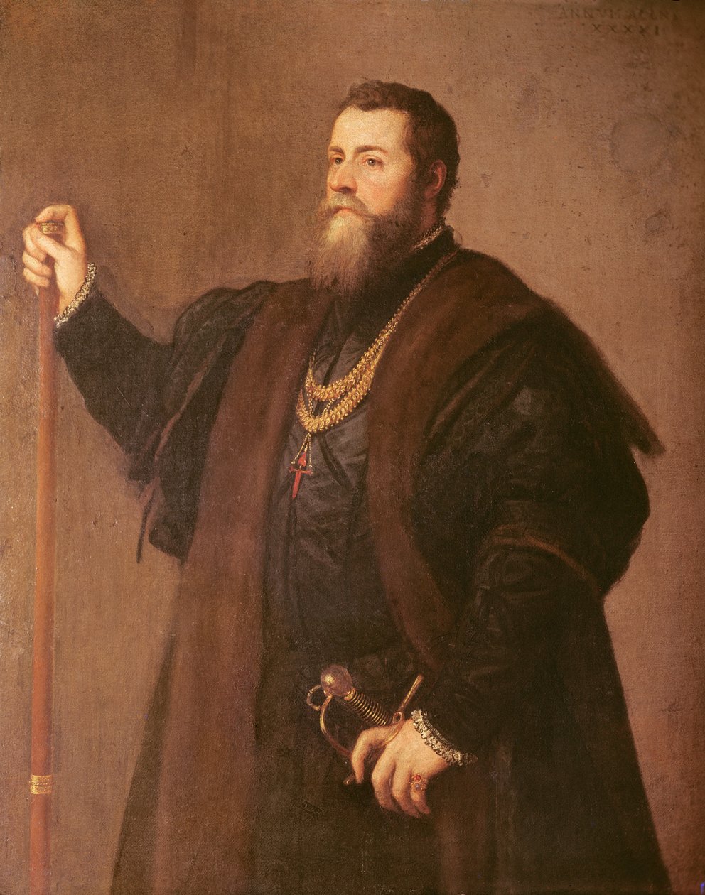 サンティアゴ騎士団の騎士の肖像、1542年 作： Tiziano Vecelli