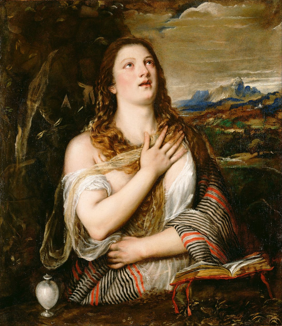 悔い改めたマリアマグダレン、c。 1560 作： Tiziano Vecelli
