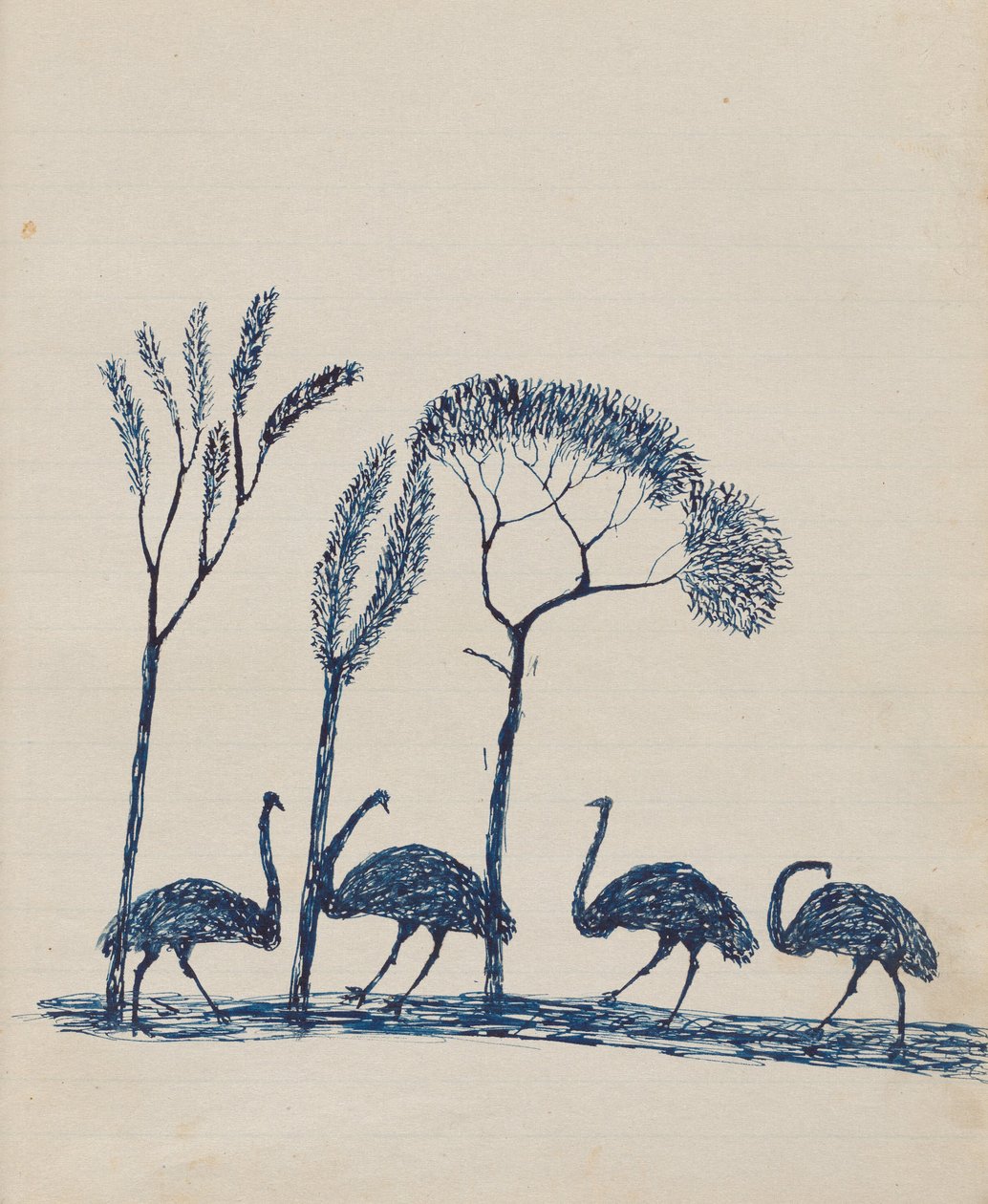 クワットクワットの人々-（Emus）スケッチブック、主に先住民と白人の活動 作： トミー・マクレー