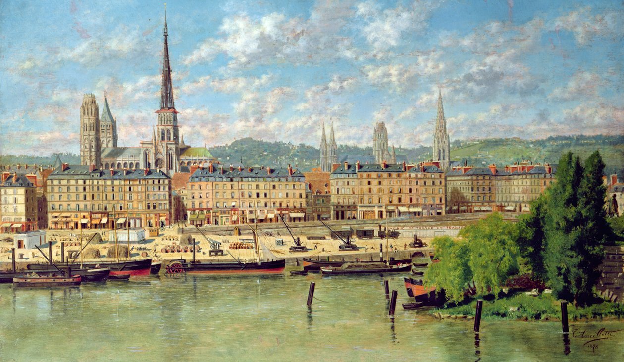 ルーアンの港、1878 作： トレロ・アンシロッティ