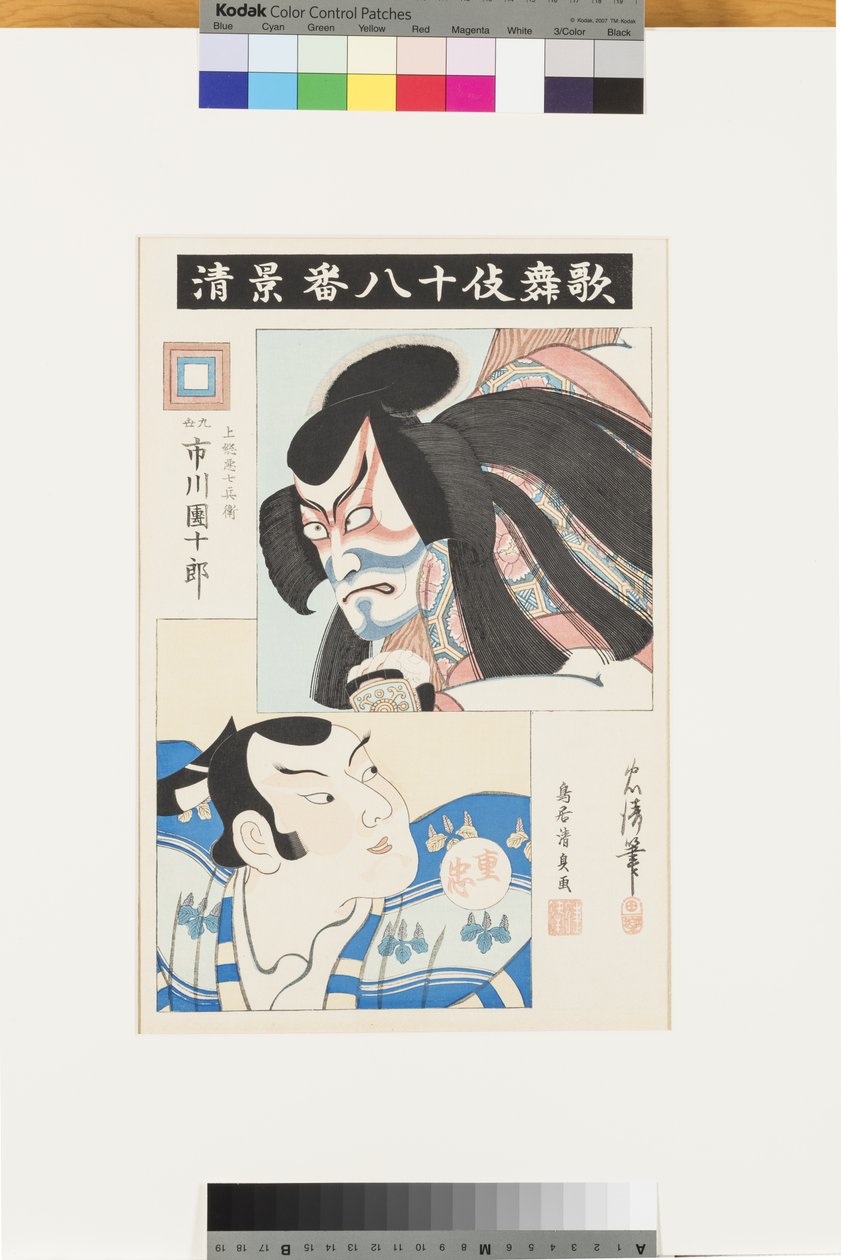 無題（市川流の名作全集）1856年頃（版木） 作： 鳥居清忠
